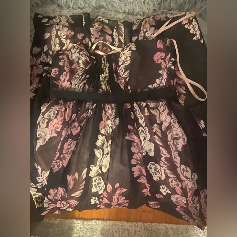 BCBG Brown Floral Dress